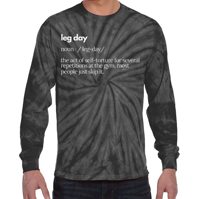 Leg Day Definition Gym Pump Cover Gym Workout Tie-Dye Long Sleeve Shirt