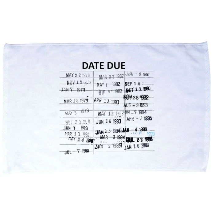 Library Due Date Librarian Date Due Microfiber Hand Towel