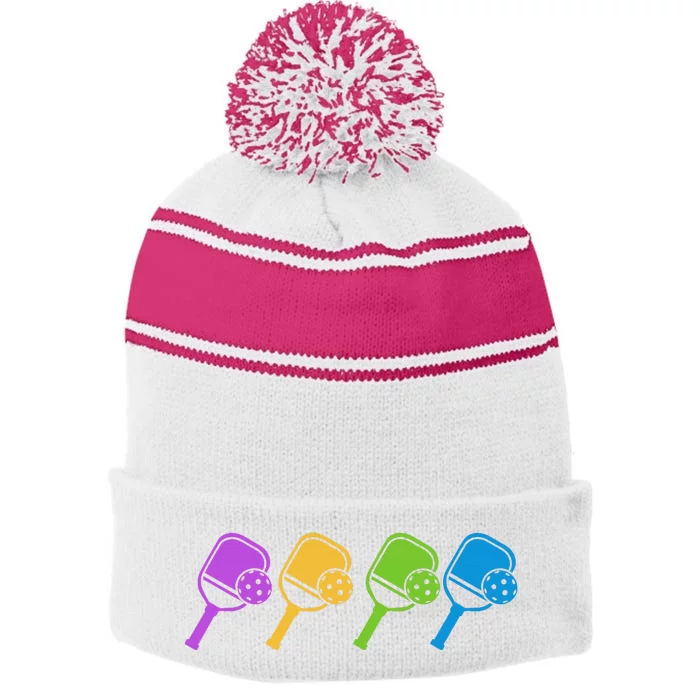 Library Due Date Librarian Date Due Stripe Pom Pom Beanie