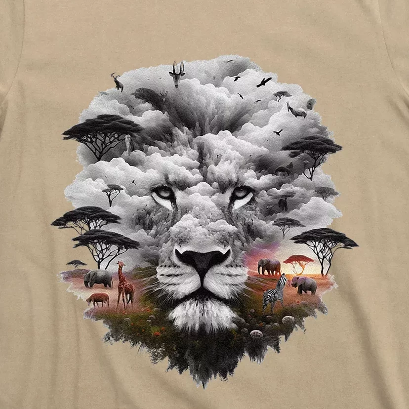 Lion Double Exposures Wildlife Animal African Safari Guide T-Shirt