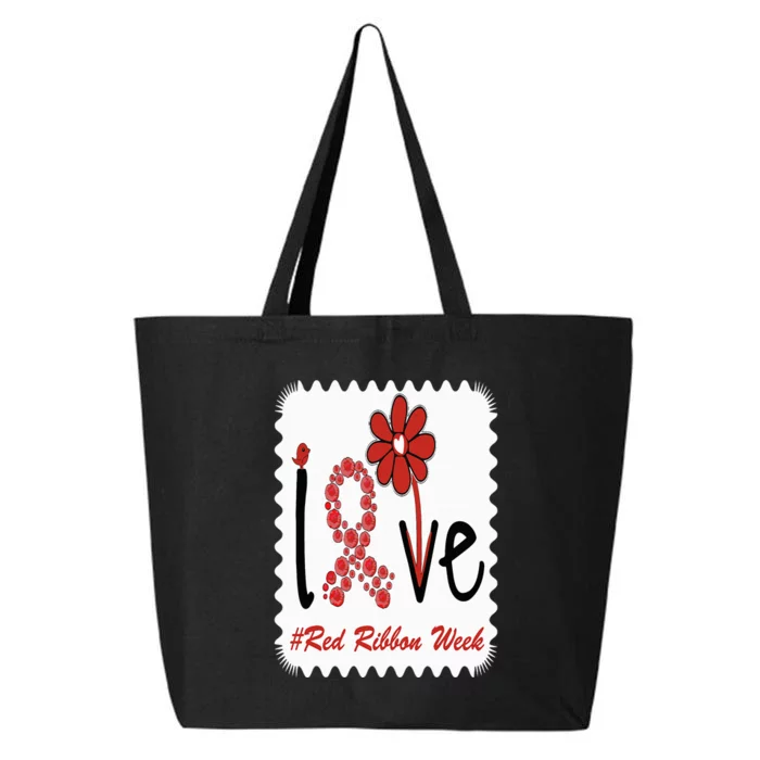 Love Daisy Flower Red Ribbon Week 25L Jumbo Tote