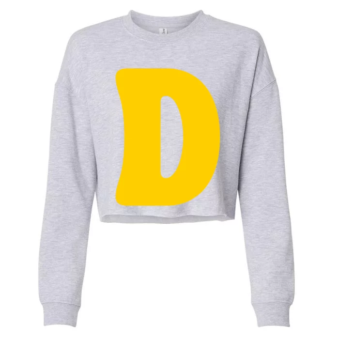 Letter D Funny Chipmunk Group Matching Halloween Costume Cropped Pullover Crew