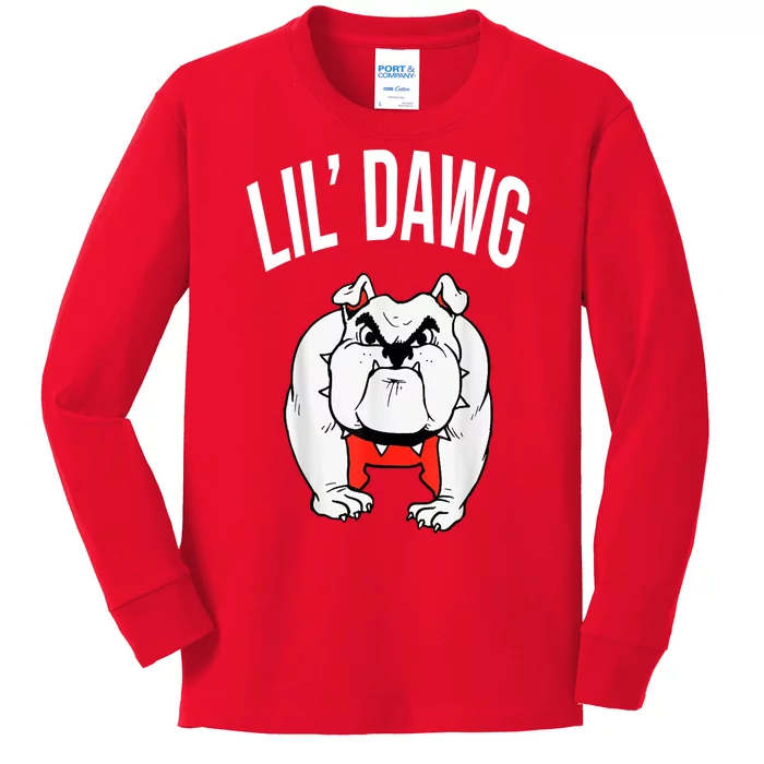 Lil' Dawg Football Fan Kids Long Sleeve Shirt