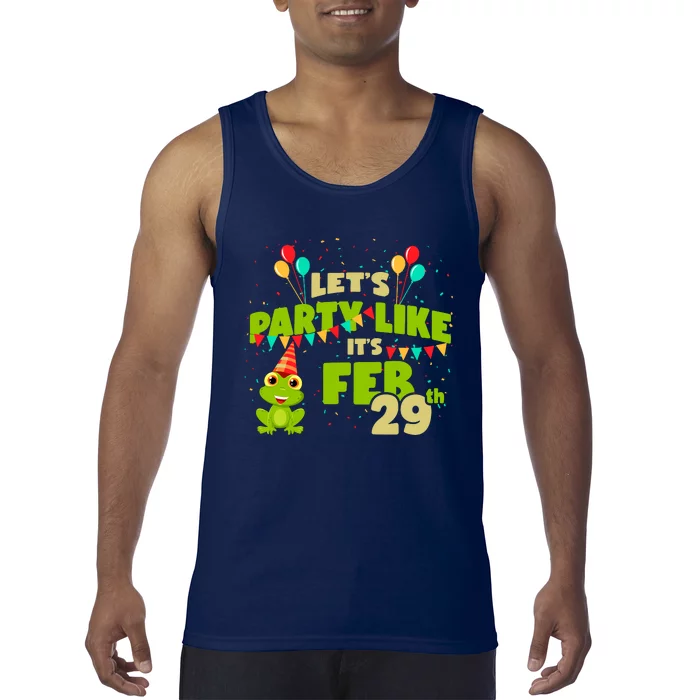 Leap Day February 29th Frog Birthday Party Cute Year Gift Tank Top