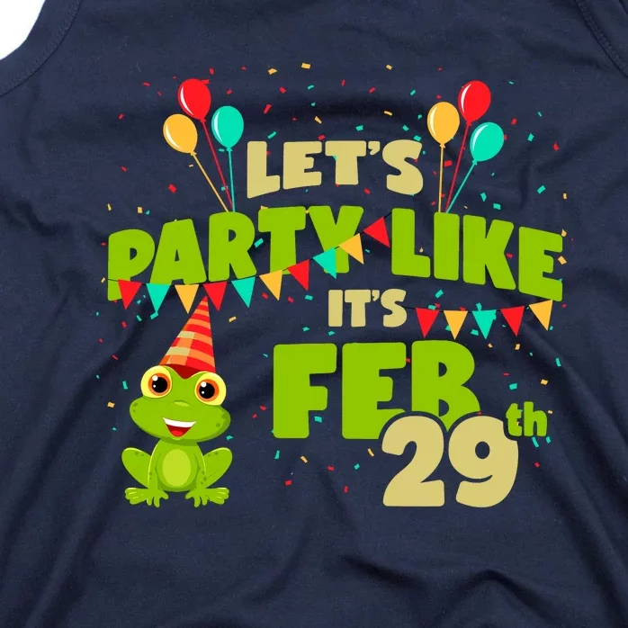 Leap Day February 29th Frog Birthday Party Cute Year Gift Tank Top