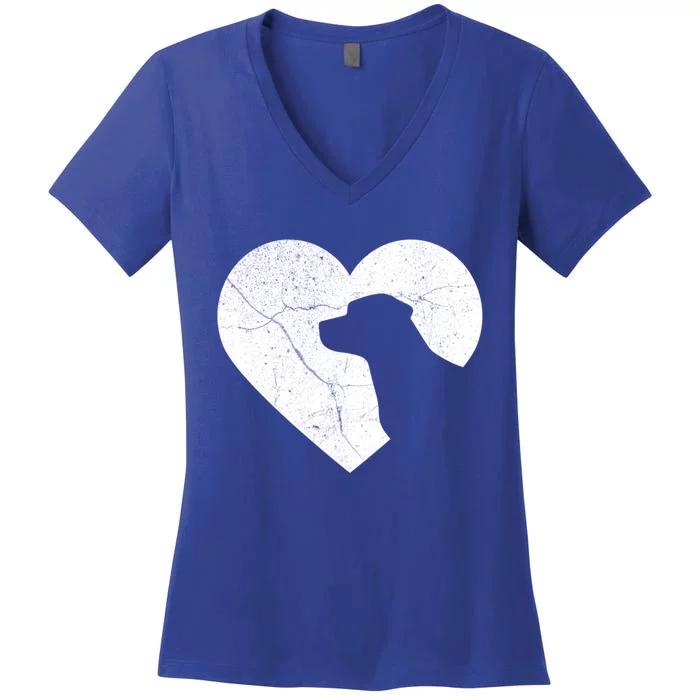 Labrador Dog Funny Heart Valentine's Day Dog Dad Mom Gift Women's V-Neck T-Shirt