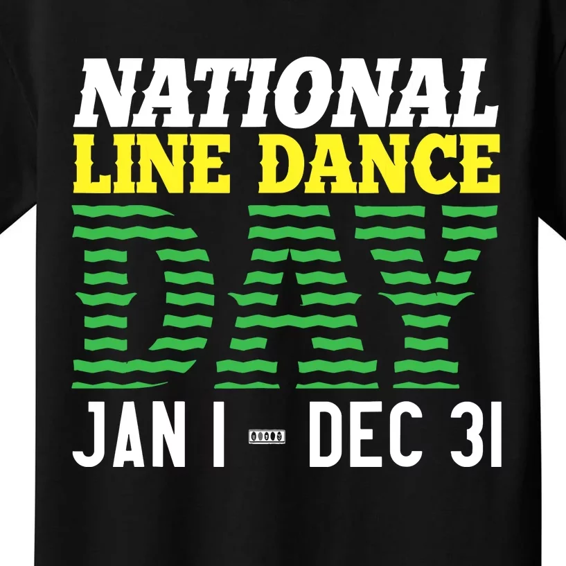 Line Dance Funny National Line Dance Day Kids T-Shirt