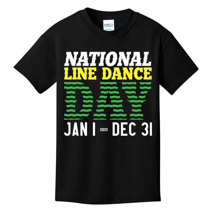 Line Dance Funny National Line Dance Day Kids T-Shirt