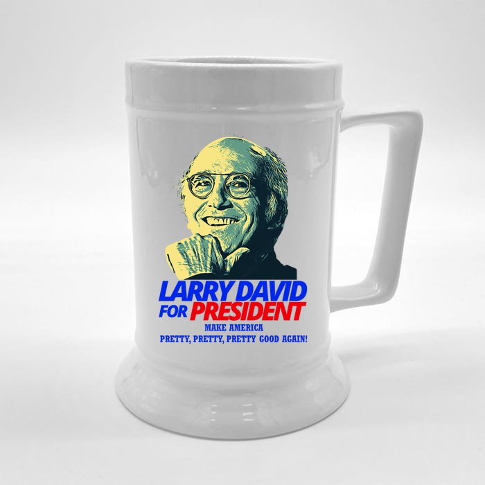 Larry David For President Make America Pretty Good Again Front & Back Beer Stein