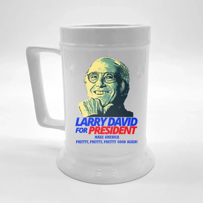 Larry David For President Make America Pretty Good Again Front & Back Beer Stein