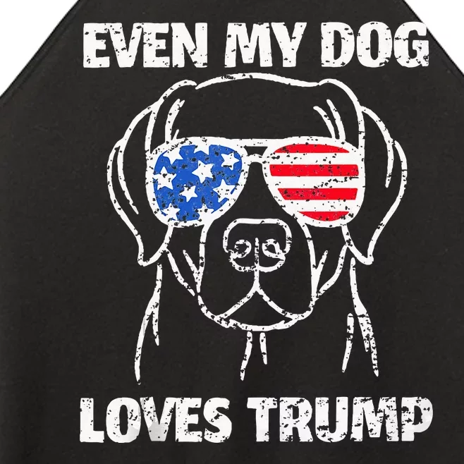 Labrador Dog Flag Sunglasses Even My Dog Loves Trump 2024 Women’s Perfect Tri Rocker Tank