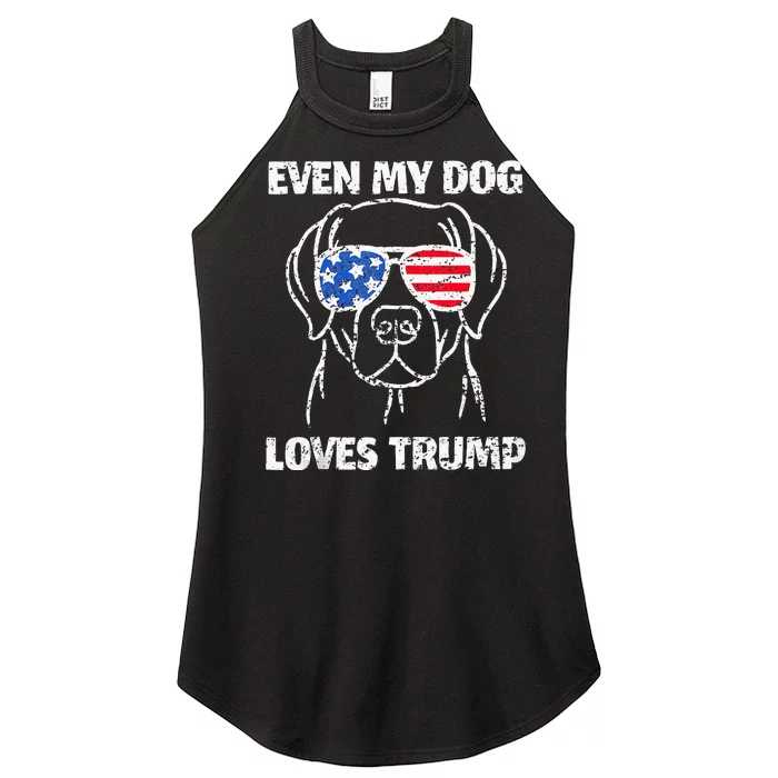 Labrador Dog Flag Sunglasses Even My Dog Loves Trump 2024 Women’s Perfect Tri Rocker Tank