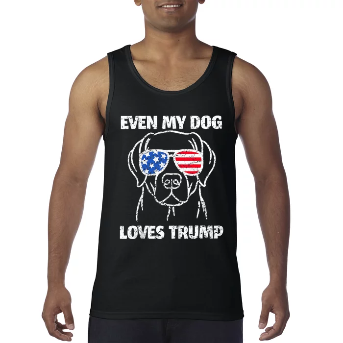 Labrador Dog Flag Sunglasses Even My Dog Loves Trump 2024 Tank Top