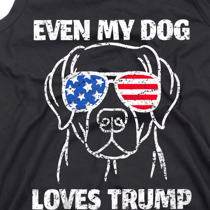 Labrador Dog Flag Sunglasses Even My Dog Loves Trump 2024 Tank Top