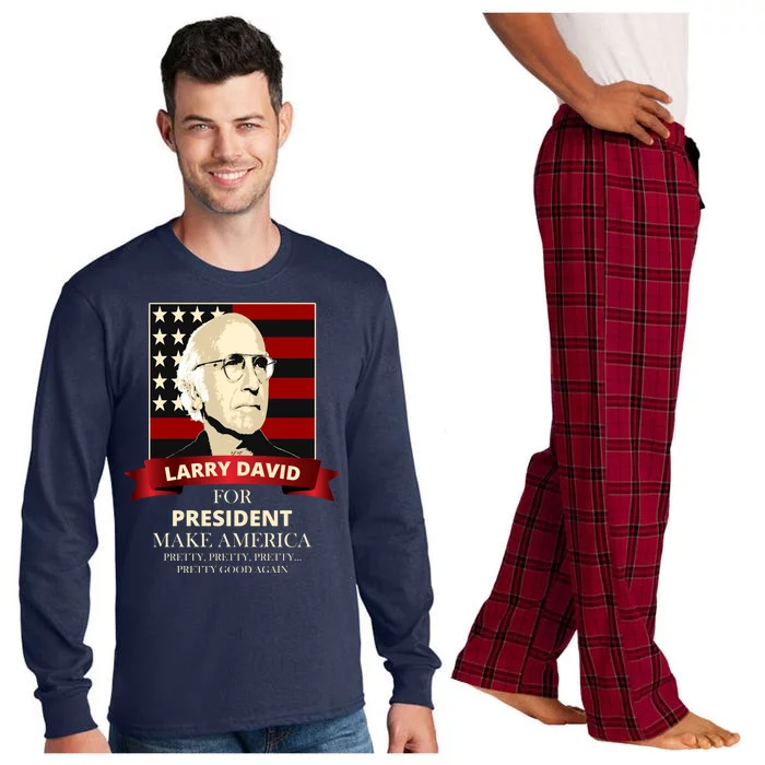 Larry David For President Long Sleeve Pajama Set