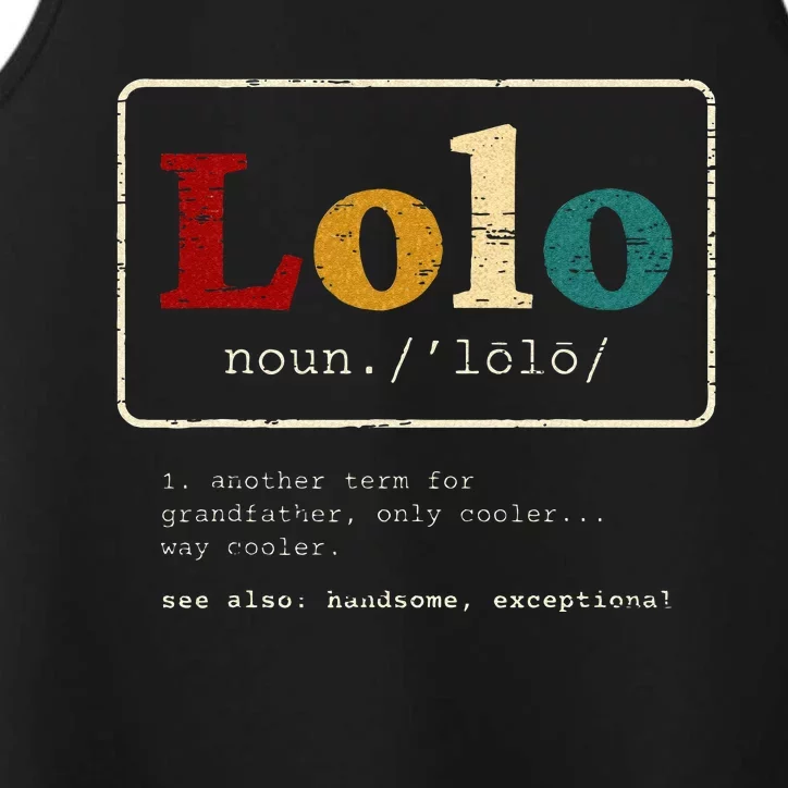 Lolo Definition Filipino Grandpa for a Pinoy Performance Tank