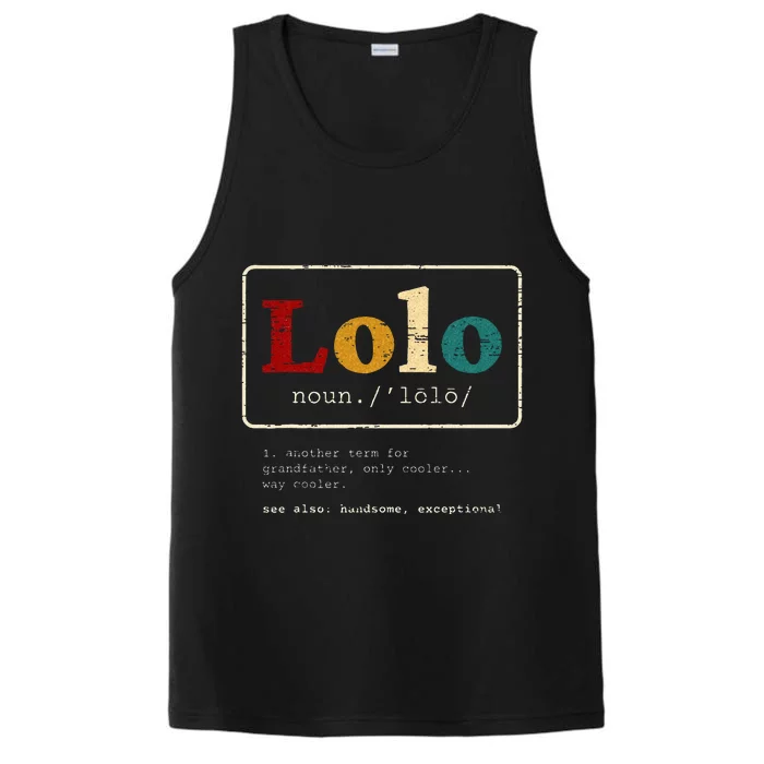 Lolo Definition Filipino Grandpa for a Pinoy Performance Tank