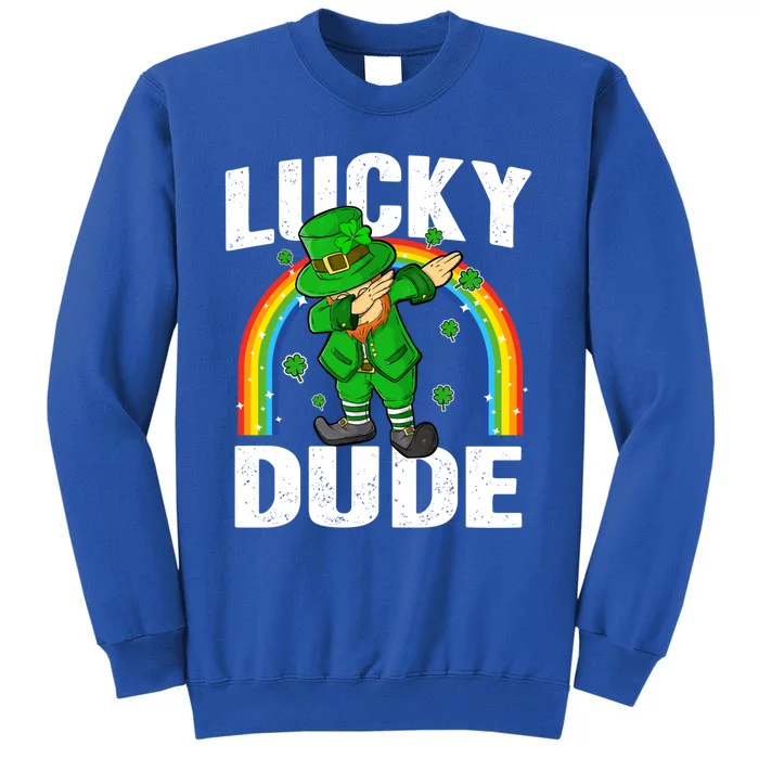 Lucky Dude Funny St Patricks Day Dabbing Leprechaun Cool Gift Tall Sweatshirt