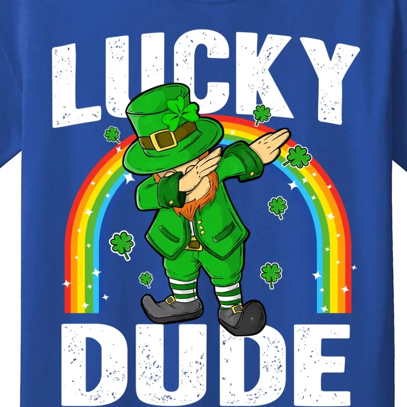 Lucky Dude Funny St Patricks Day Dabbing Leprechaun Cool Gift Kids T-Shirt