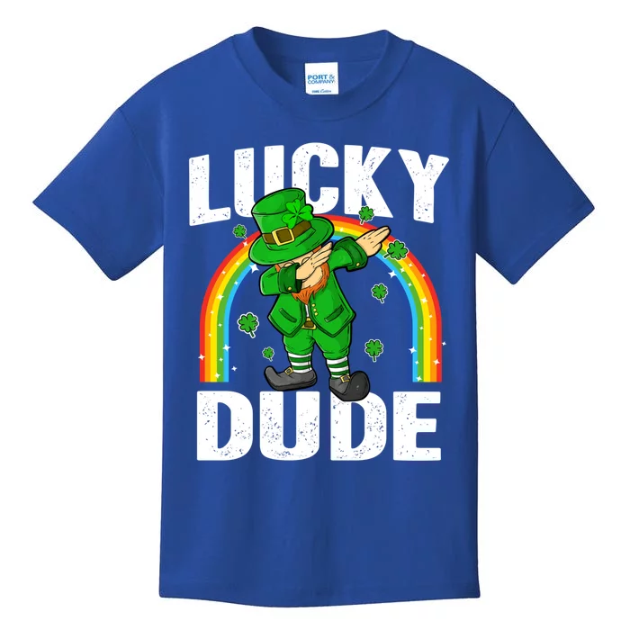 Lucky Dude Funny St Patricks Day Dabbing Leprechaun Cool Gift Kids T-Shirt