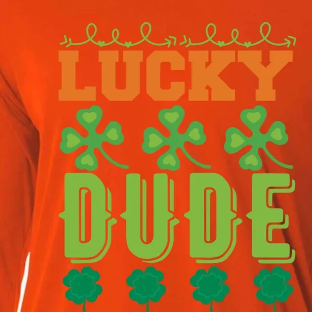 Lucky Dude Funny St Patrick' Day Gift Cooling Performance Long Sleeve Crew