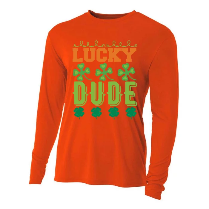 Lucky Dude Funny St Patrick' Day Gift Cooling Performance Long Sleeve Crew