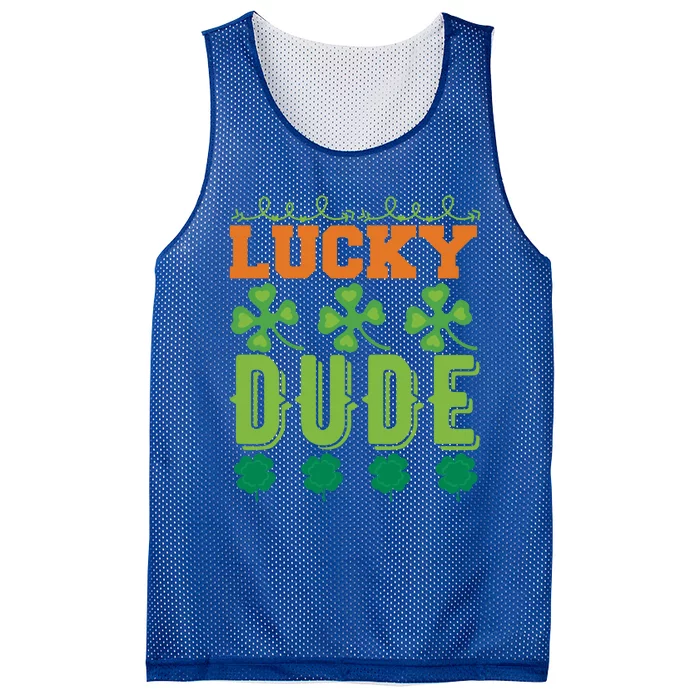 Lucky Dude Funny St Patrick' Day Gift Mesh Reversible Basketball Jersey Tank