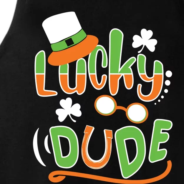 Lucky Dude Funny St Patrick' Day Cool Gift Ladies Tri-Blend Wicking Tank