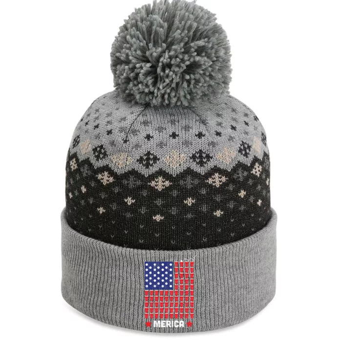 Labor Day Gift Beer Pong Merica Gift The Baniff Cuffed Pom Beanie