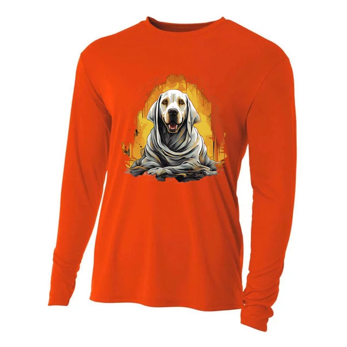 Labrador Dog Ghost Funny Halloween Pumpkin For Dog Lovers Cute Gift Cooling Performance Long Sleeve Crew