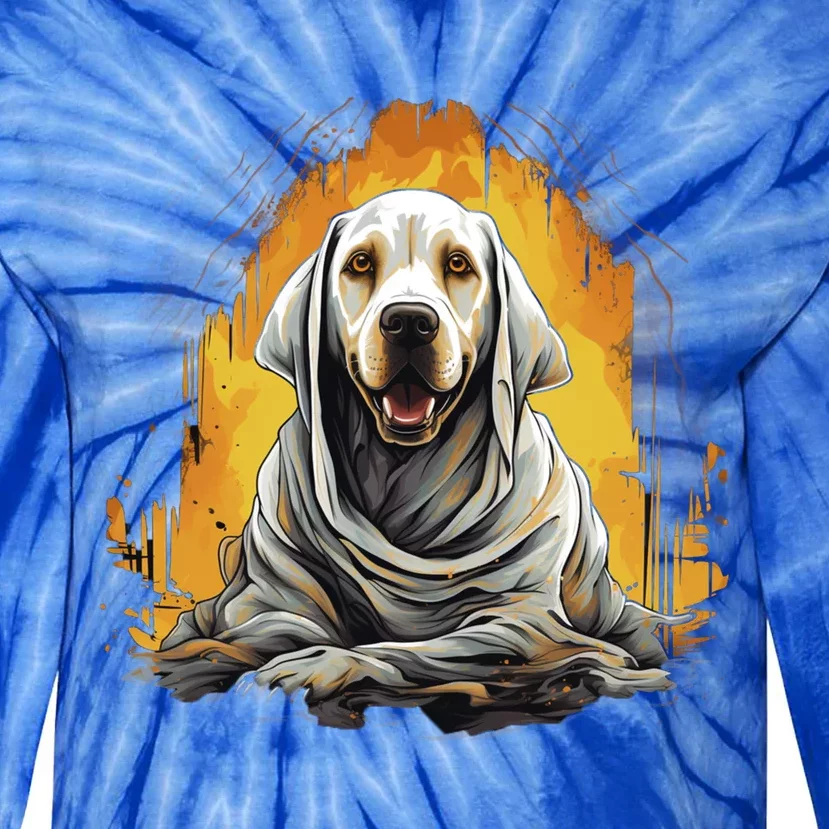 Labrador Dog Ghost Funny Halloween Pumpkin For Dog Lovers Cute Gift Tie-Dye Long Sleeve Shirt