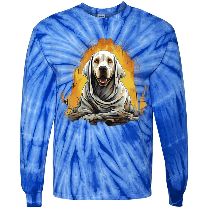 Labrador Dog Ghost Funny Halloween Pumpkin For Dog Lovers Cute Gift Tie-Dye Long Sleeve Shirt