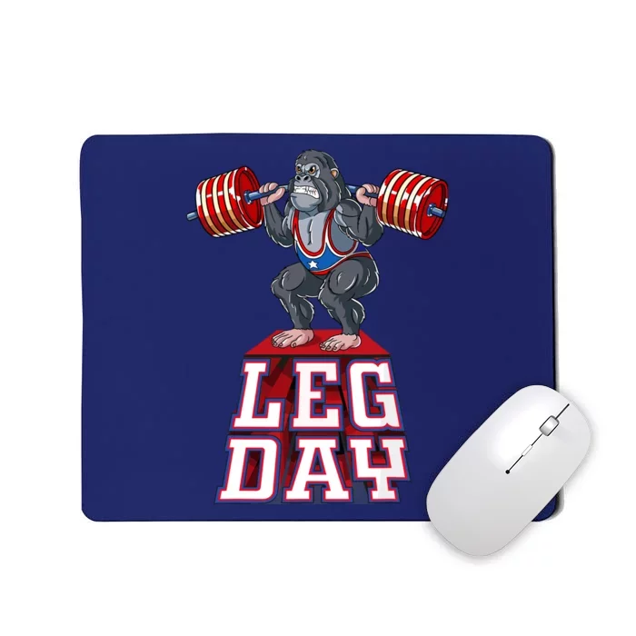 Leg Day Gorilla Weight Lifting Squat Gym Training Mousepad