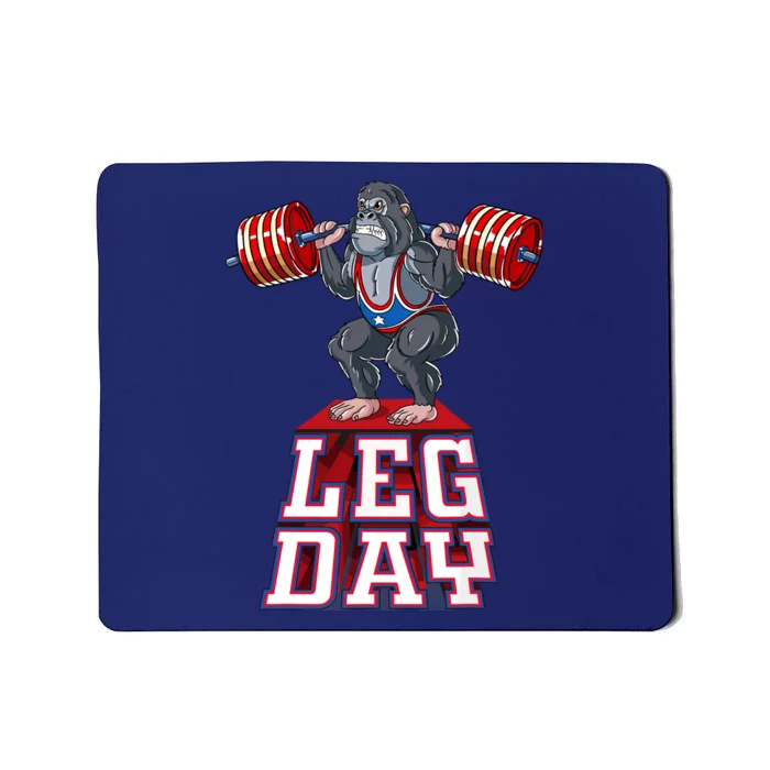 Leg Day Gorilla Weight Lifting Squat Gym Training Mousepad