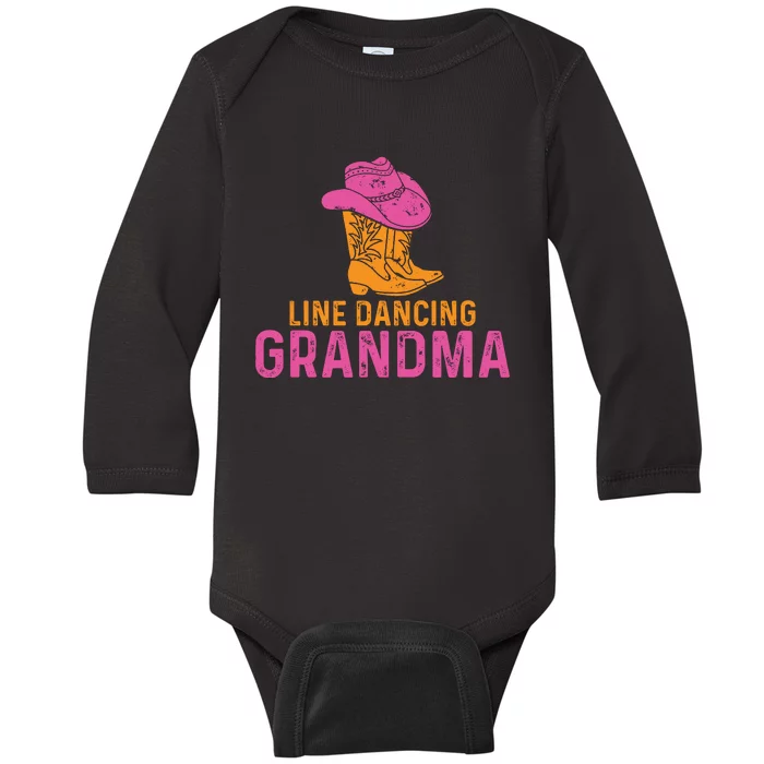 Line Dancing Grandma T Baby Long Sleeve Bodysuit