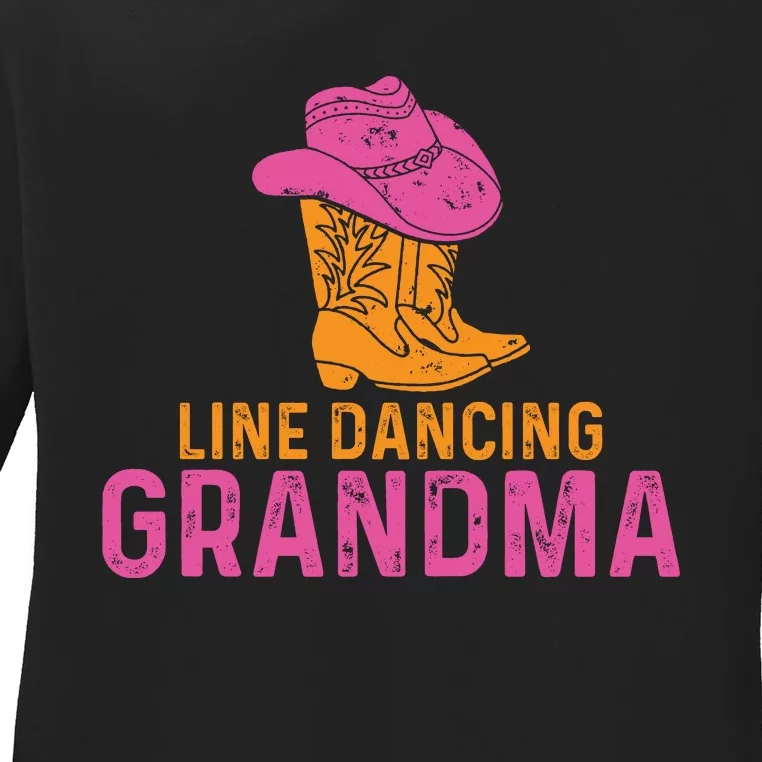 Line Dancing Grandma T Ladies Long Sleeve Shirt