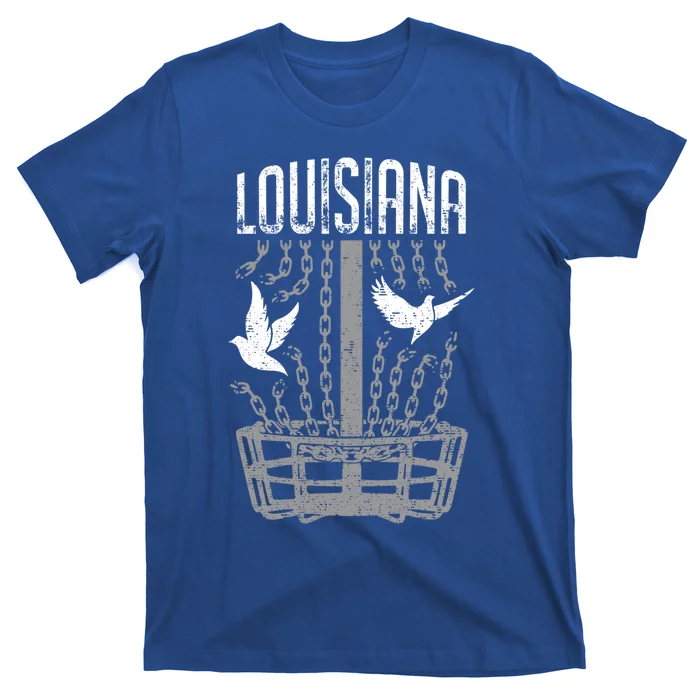 Louisiana Disc Golf Player Breaking Chains Birdie Cool Gift T-Shirt