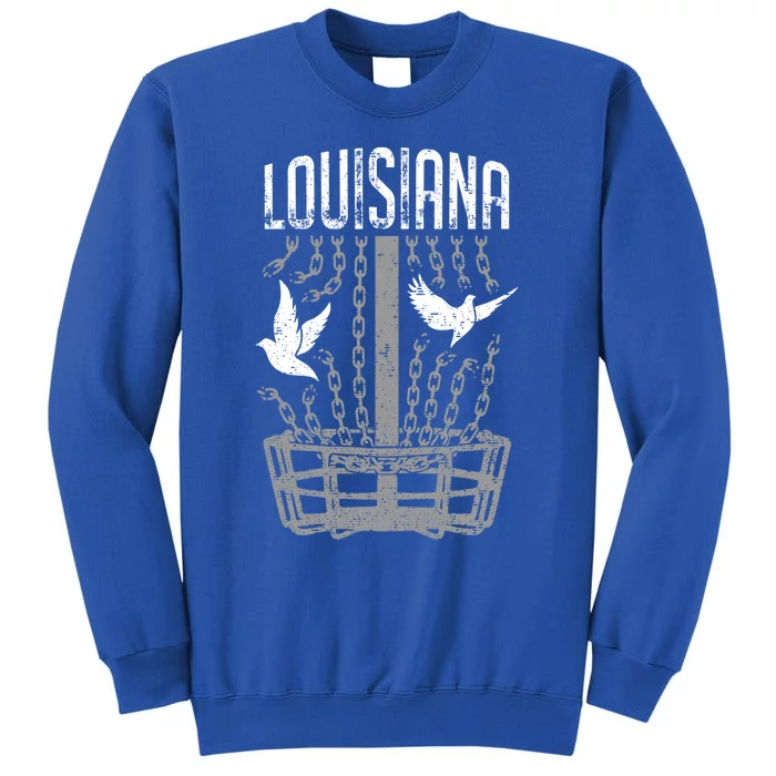 Louisiana Disc Golf Player Breaking Chains Birdie Cool Gift Tall Sweatshirt