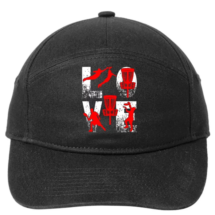 Love Disk Golf Vintage Fun Golfing 7-Panel Snapback Hat