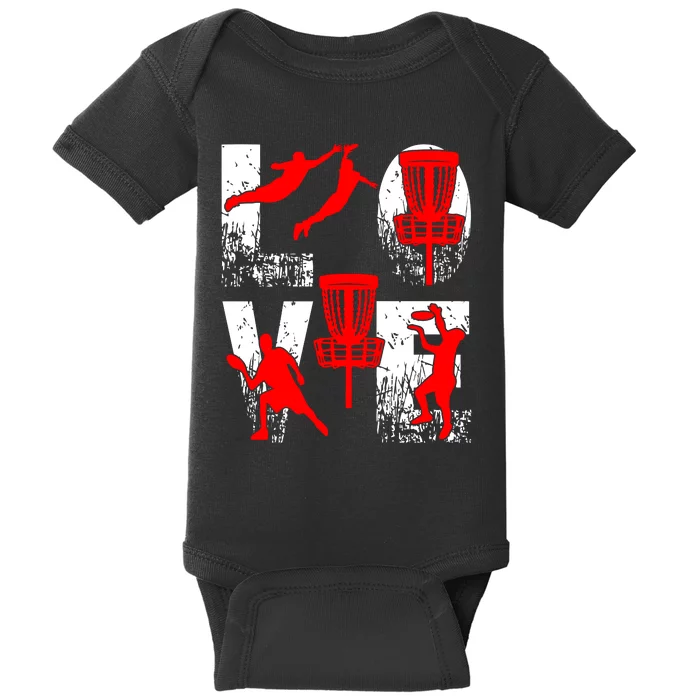 Love Disk Golf Vintage Fun Golfing Baby Bodysuit