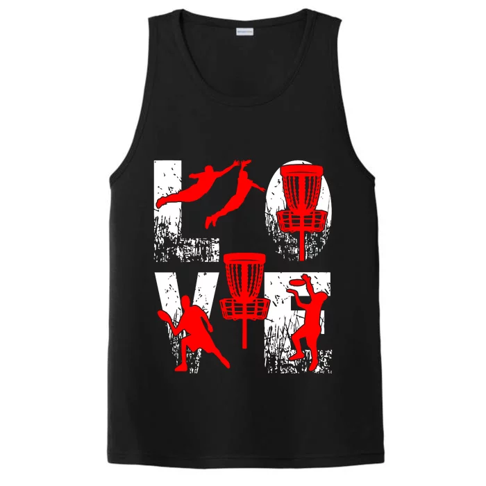 Love Disk Golf Vintage Fun Golfing Performance Tank