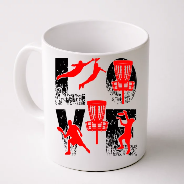 Love Disk Golf Vintage Fun Golfing Front & Back Coffee Mug