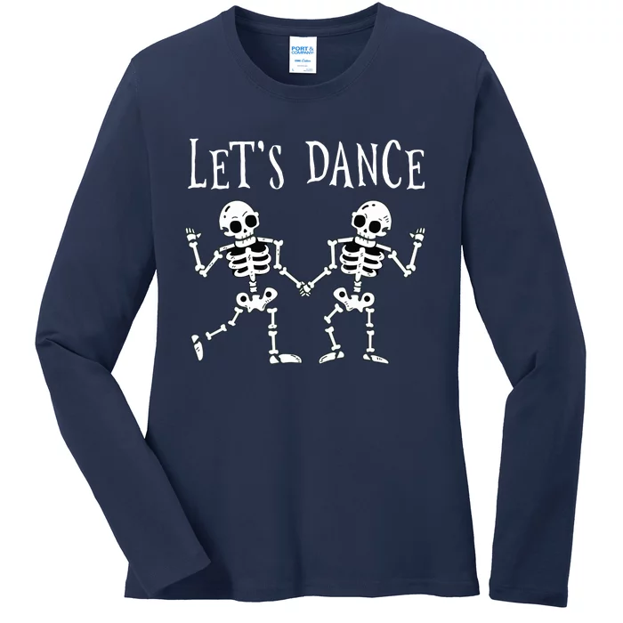 LetS Dance Halloween Skeleton Dancing Gift Ladies Long Sleeve Shirt