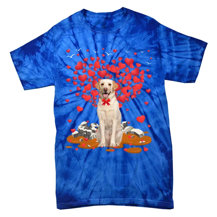 Labrador Dog Heart Valentines Day Dog Dad Dog Mom Cool Gift Tie-Dye T-Shirt