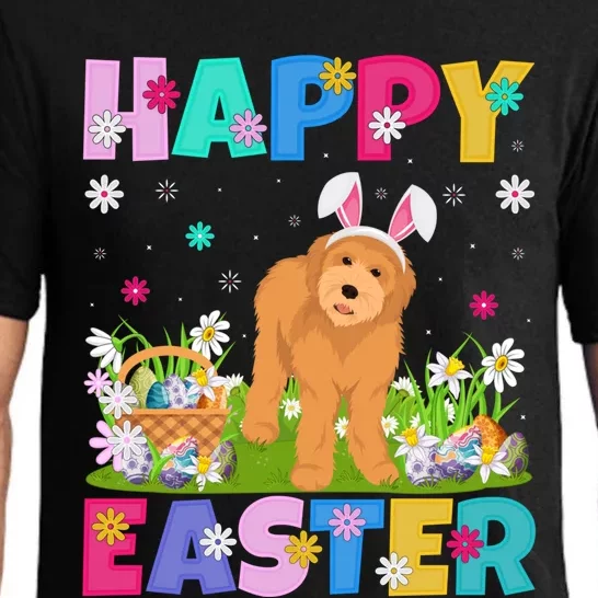 Labradoodle Dog Happy Easter Bunny Labradoodle Easter Sunday Funny Gift Pajama Set