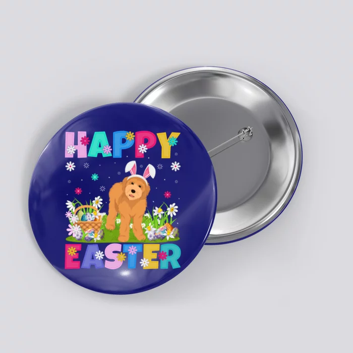 Labradoodle Dog Happy Easter Bunny Labradoodle Easter Sunday Funny Gift Button