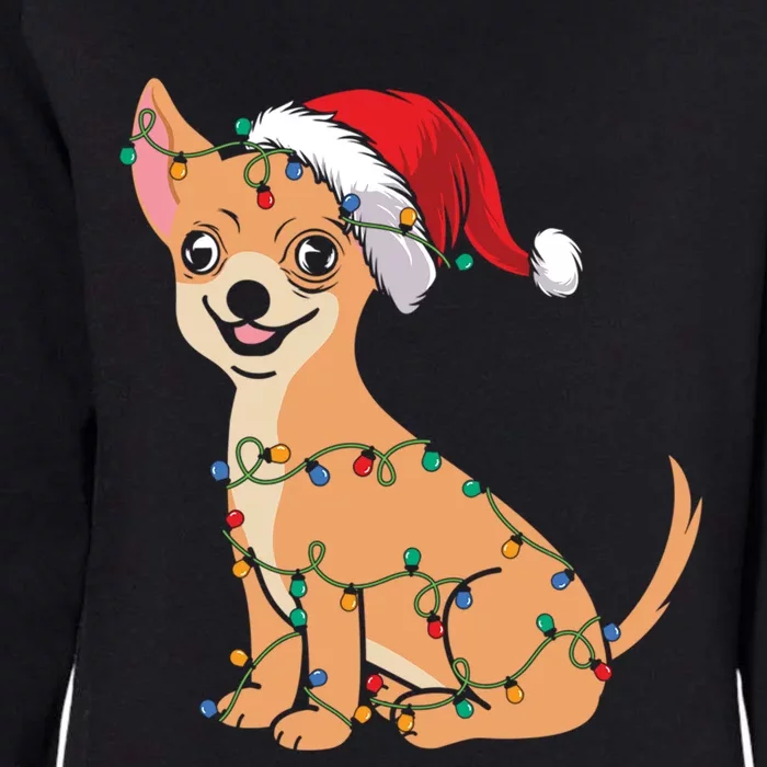 Lovely Dog Holder Lover Santa Christmas Light Chihuahua Gift Womens California Wash Sweatshirt