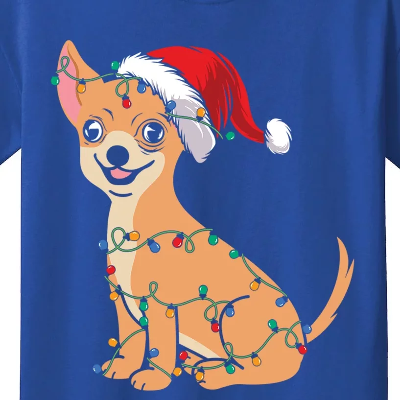 Lovely Dog Holder Lover Santa Christmas Light Chihuahua Gift Kids T-Shirt