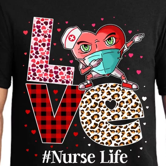 Love Dabbing Heart Nurse Life Valentines Day Nursing Great Gift Pajama Set