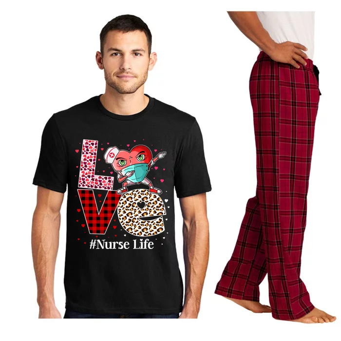 Love Dabbing Heart Nurse Life Valentines Day Nursing Great Gift Pajama Set